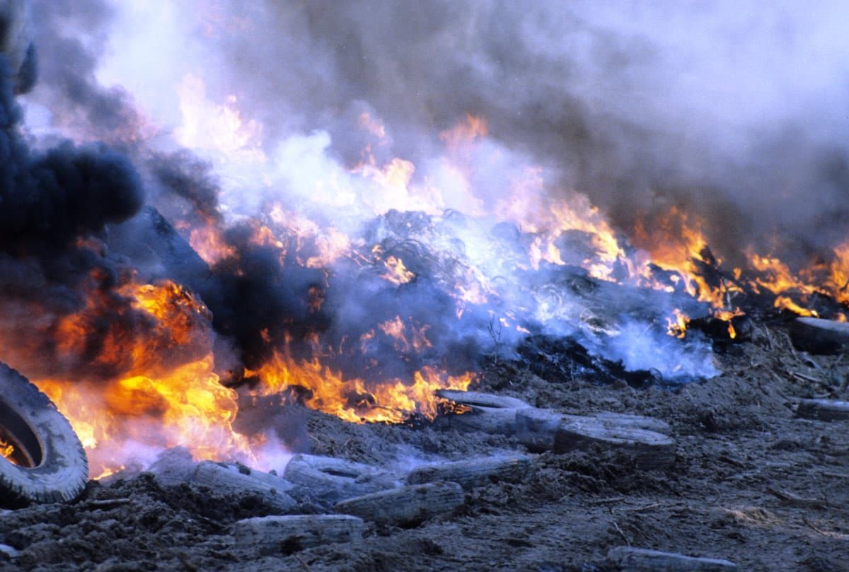 Tire fire. Credit: Wisconsin Department of Natural Resources