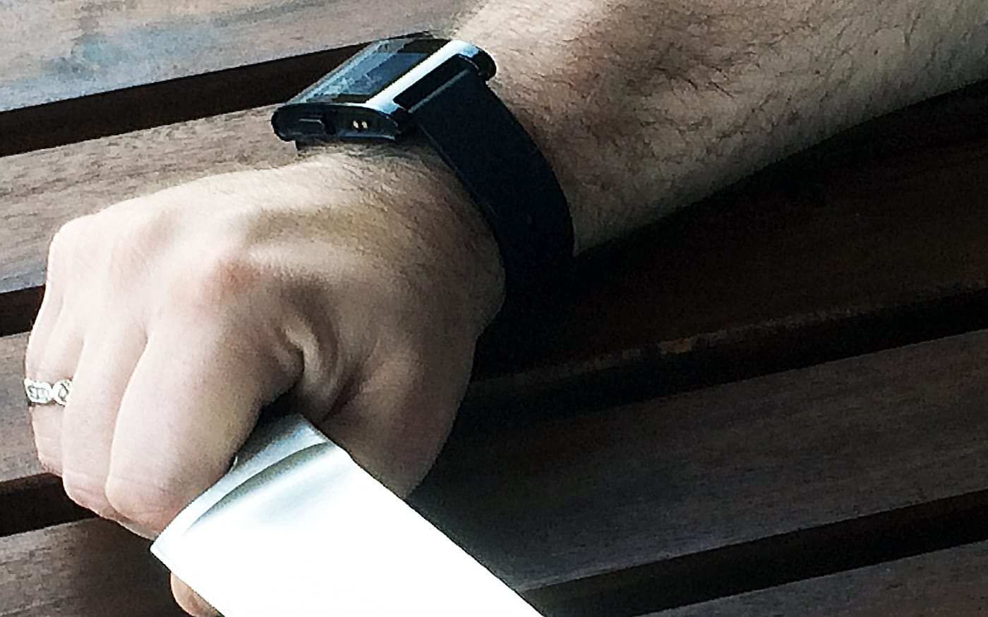 A Pebble on the author’s slabby big man wrist.