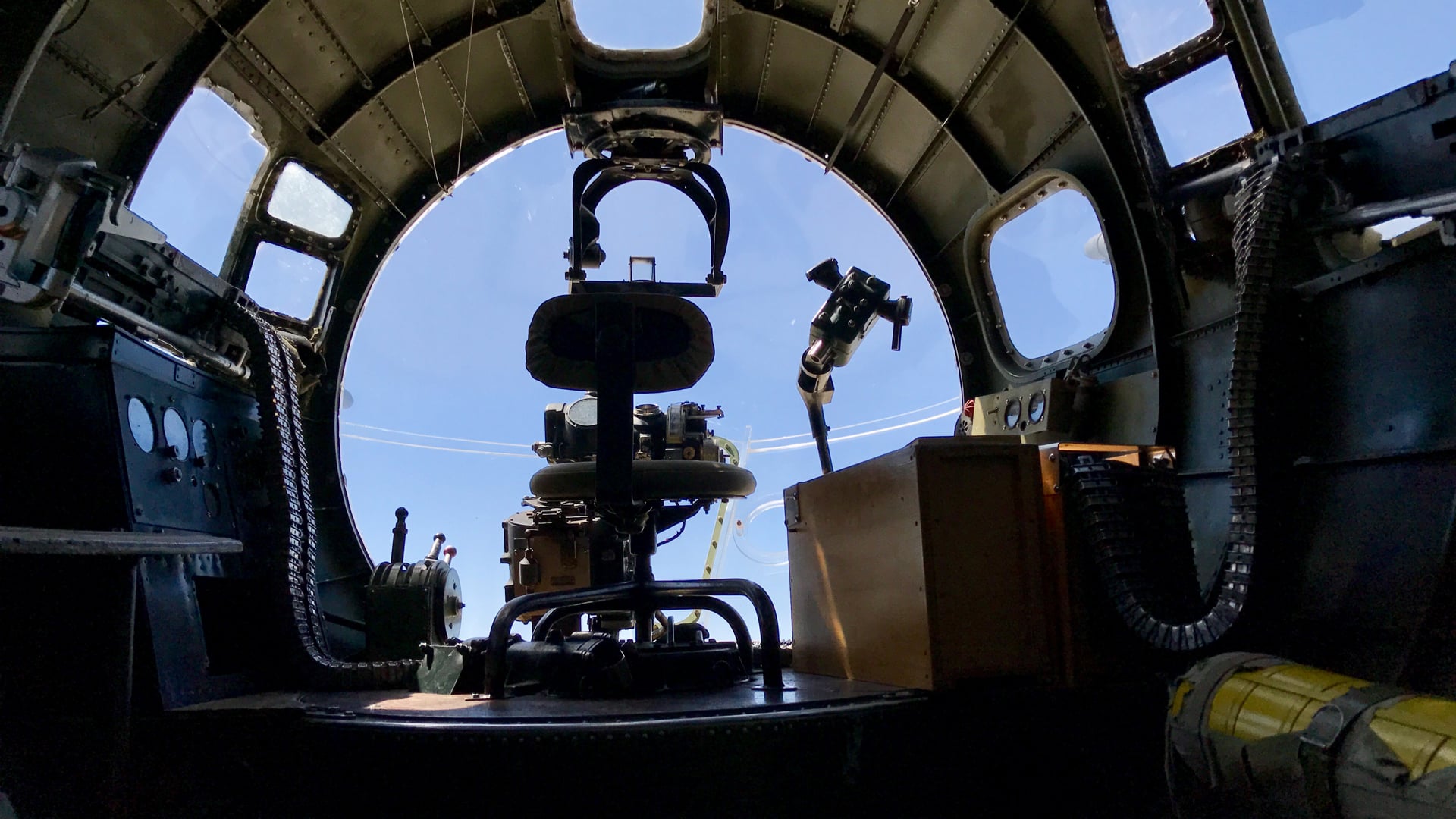 View out past the bombardier’s position